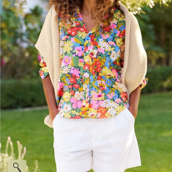 FRANK & EILEEN Floral Multicolor Women's Top - Picture 2 of 11